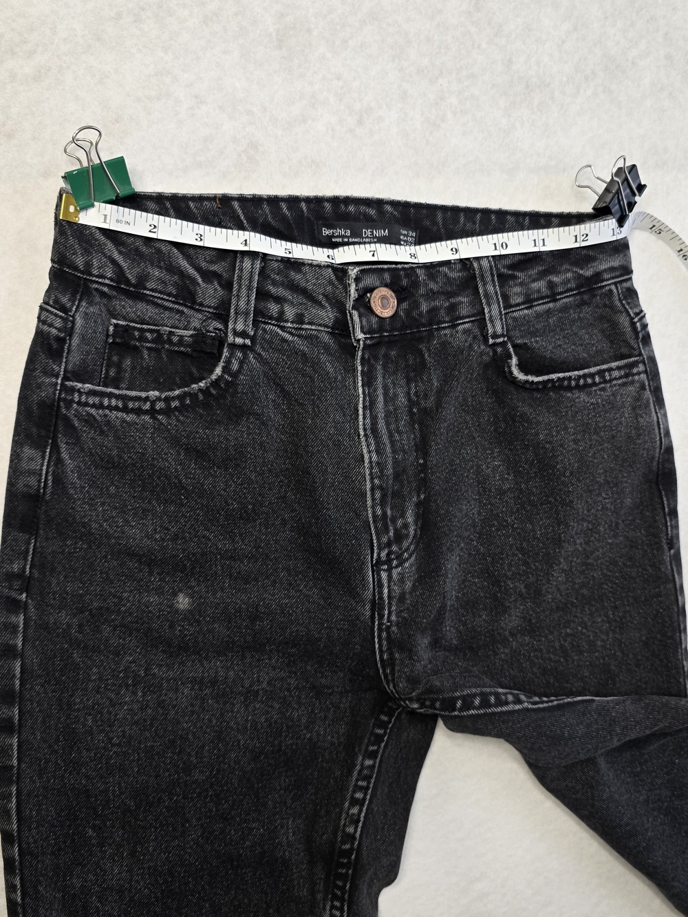 Bershka Black Slim Straight Jeans with Knee Rip - Picture 11 of 12
